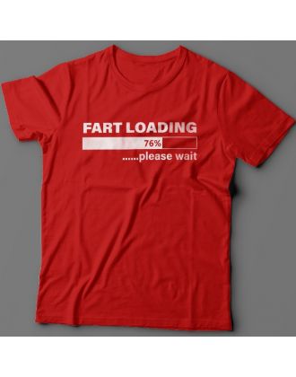 Футболка с прикольной надписью "Fart loading..." ("Пук загружается")